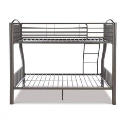 Garcon Heavy Metal Pewter Finish Twin Over Full Bunk Bed by Powell Company -Powell Company Shop pewter powell company bunk beds hd1262y19 66 1000