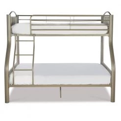 Garcon Heavy Metal Pewter Finish Twin Over Full Bunk Bed by Powell Company -Powell Company Shop pewter powell company bunk beds hd1262y19 c3 1000