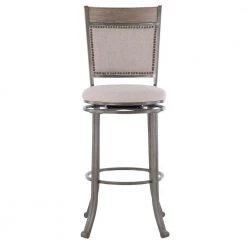 3-Piece Franklin Rustic Umber with Pewter Metal Round Pub Height Dining Set by Powell Company -Powell Company Shop pewter powell company dining room sets hd1577dg320 44 1000