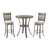 3-Piece Franklin Rustic Umber with Pewter Metal Round Pub Height Dining Set by Powell Company -Powell Company Shop pewter powell company dining room sets hd1577dg320 64 1000
