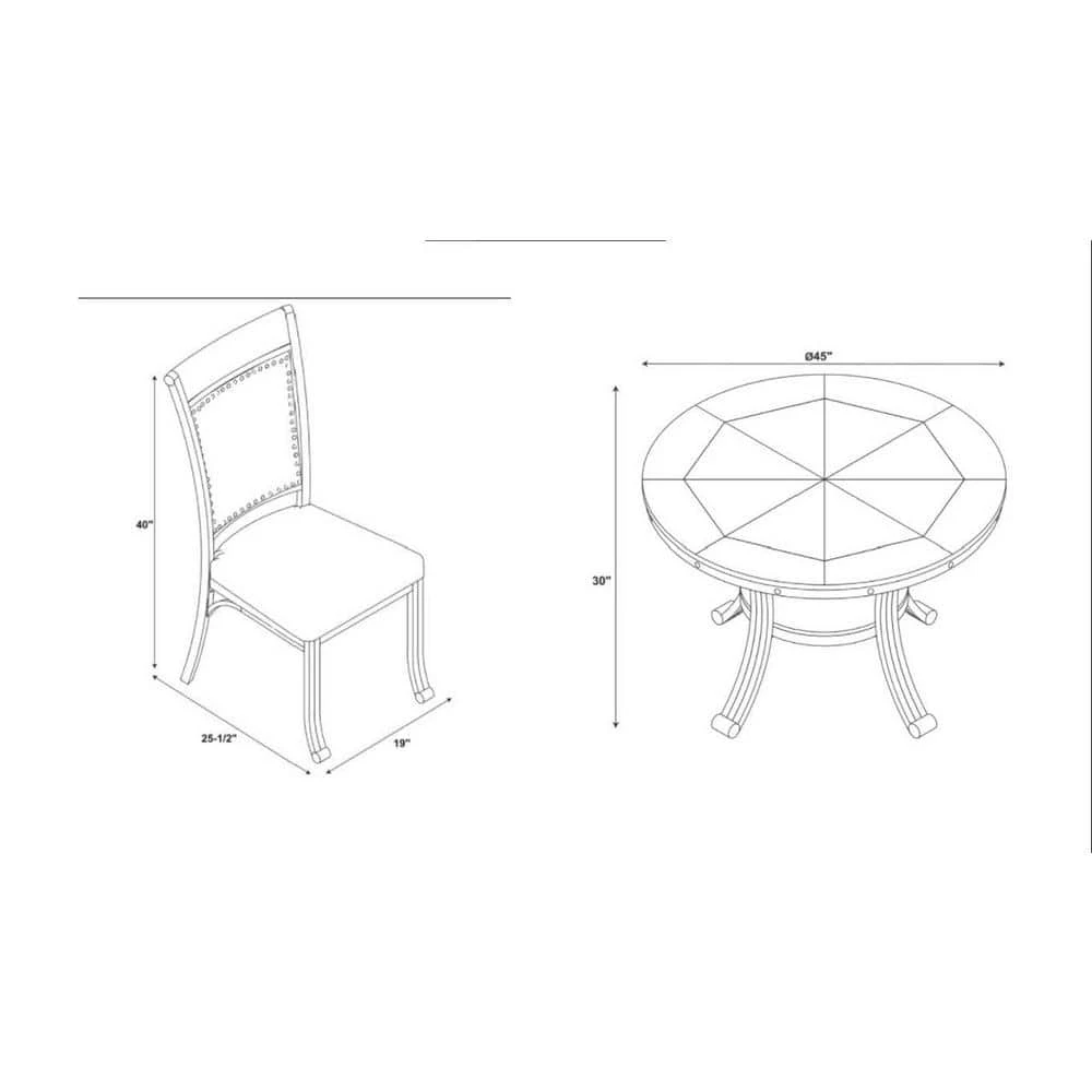 Chasin Pewter 5-Piece Dining Set by Powell Company 8 Chasin Pewter 5-Piece Dining Set by Powell Company - Image 6