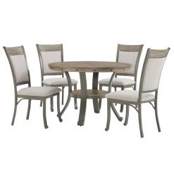 Chasin Pewter 5-Piece Dining Set by Powell Company