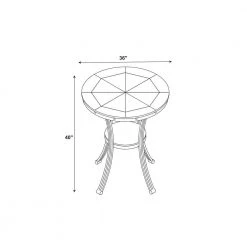 Franklin 36 in. L Round Rustic Umber and Pewter Wood Top and Metal Frame 2 Seater Pub Table by Powell Company -Powell Company Shop pewter powell company kitchen dining tables hd1548pt20p 44 1000