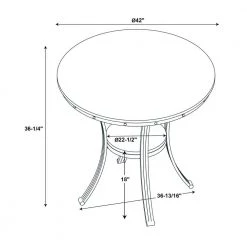 Franklin Rustic Umber with Pewter Metal 42 in. Round Pub Table by Powell Company -Powell Company Shop pewter powell company kitchen dining tables hd1572pt20 c3 1000