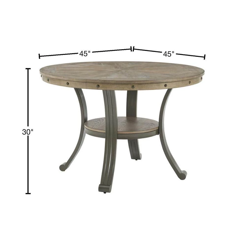 Chasin 45"L x 45"D x 30"H Pewter Round Dining Table by Powell Company 5 Chasin 45"L x 45"D x 30"H Pewter Round Dining Table by Powell Company - Image 3