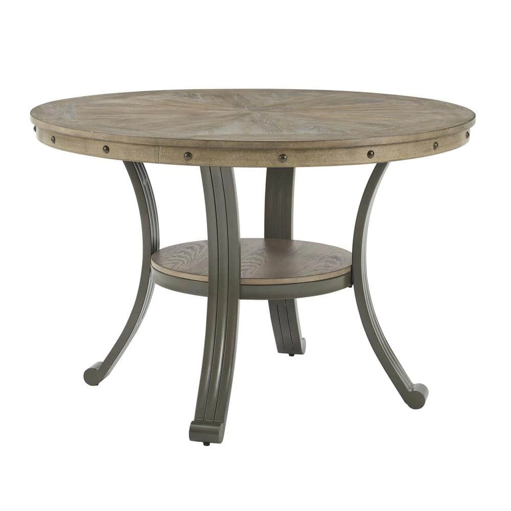 Chasin 45"L x 45"D x 30"H Pewter Round Dining Table by Powell Company 4 Chasin 45"L x 45"D x 30"H Pewter Round Dining Table by Powell Company - Image 2