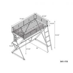 Reyer Pewter Twin Loft Bed by Powell Company 16 Reyer Pewter Twin Loft Bed by Powell Company -Powell Company Shop pewter powell company loft beds hd1259y19 76 1000