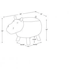 Hank Purple Hippo Kids 14" Stool by Powell Company -Powell Company Shop purple powell company kids chairs hd1526y20 44 1000