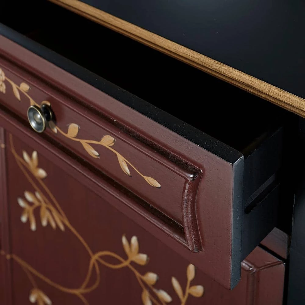 Weber 41 in. Red/Black Standard Rectangle Wood Console Table with Drawers by Powell Company 10 Weber 41 in. Red/Black Standard Rectangle Wood Console Table with Drawers by Powell Company - Image 8