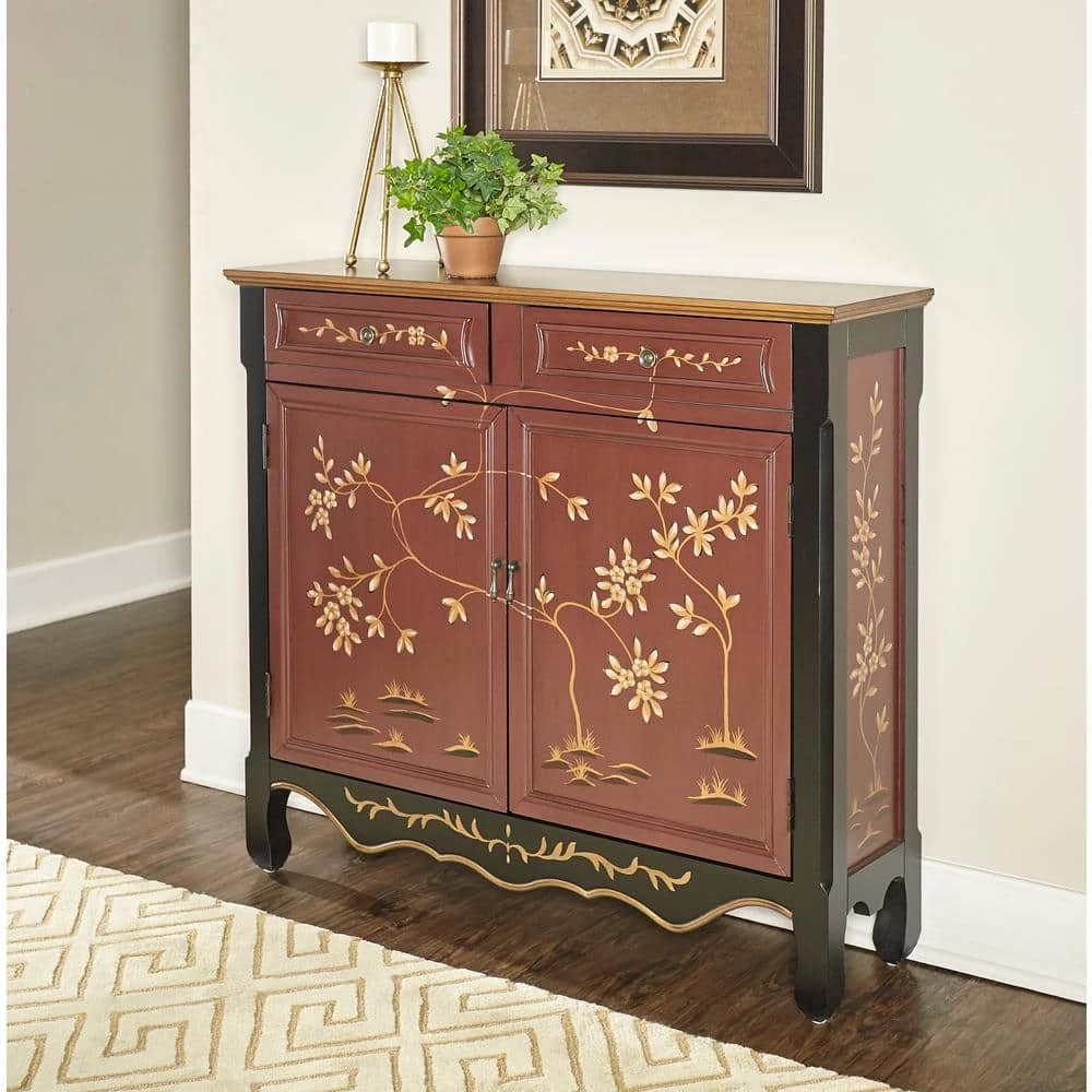 Weber 41 in. Red/Black Standard Rectangle Wood Console Table with Drawers by Powell Company 13 Weber 41 in. Red/Black Standard Rectangle Wood Console Table with Drawers by Powell Company - Image 11