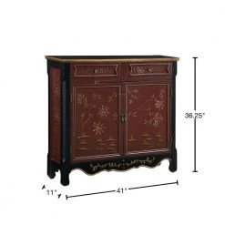 Weber 41 in. Red/Black Standard Rectangle Wood Console Table with Drawers by Powell Company 15 Weber 41 in. Red/Black Standard Rectangle Wood Console Table with Drawers by Powell Company -Powell Company Shop red powell company console tables hd1202a19 40 1000