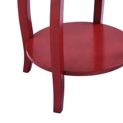 Justine 18 in. W x 18 in. D x 24 in. H Red Round Wood End / Side Table by Powell Company -Powell Company Shop red powell company end side tables hd1759st21 1d 1000