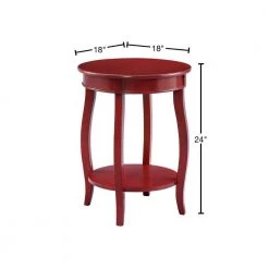 Justine 18 in. W x 18 in. D x 24 in. H Red Round Wood End / Side Table by Powell Company -Powell Company Shop red powell company end side tables hd1759st21 40 1000