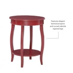 Justine 18 in. W x 18 in. D x 24 in. H Red Round Wood End / Side Table by Powell Company -Powell Company Shop red powell company end side tables hd1759st21 4f 1000