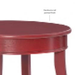 Justine 18 in. W x 18 in. D x 24 in. H Red Round Wood End / Side Table by Powell Company -Powell Company Shop red powell company end side tables hd1759st21 a0 1000