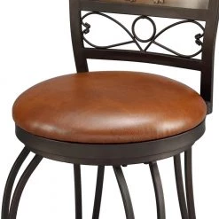 Bryant 24 in. H Copper Stamped High Back Metal Frame Cushion Seat Counter-Stool by Powell Company 14 Bryant 24 in. H Copper Stamped High Back Metal Frame Cushion Seat Counter-Stool by Powell Company -Powell Company Shop rust powell company bar stools hd1753cs21 1d 1000