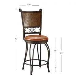 Bryant 24 in. H Copper Stamped High Back Metal Frame Cushion Seat Counter-Stool by Powell Company 18 Bryant 24 in. H Copper Stamped High Back Metal Frame Cushion Seat Counter-Stool by Powell Company -Powell Company Shop rust powell company bar stools hd1753cs21 1f 1000