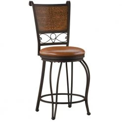 Bryant 24 in. H Copper Stamped High Back Metal Frame Cushion Seat Counter-Stool by Powell Company