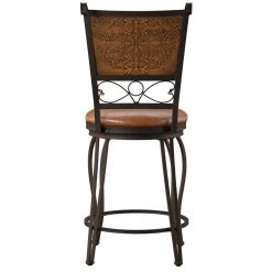 Bryant 24 in. H Copper Stamped High Back Metal Frame Cushion Seat Counter-Stool by Powell Company 15 Bryant 24 in. H Copper Stamped High Back Metal Frame Cushion Seat Counter-Stool by Powell Company -Powell Company Shop rust powell company bar stools hd1753cs21 66 1000