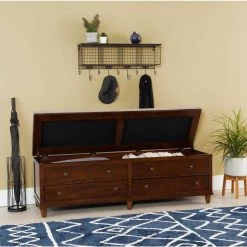 Rangeley Umber Rustic Chesnut Storage Bench by Powell Company -Powell Company Shop rustic chestnut powell company bedroom benches hd1052s19 44 1000