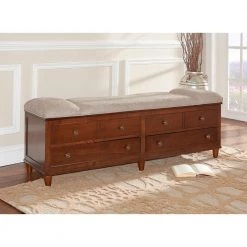 Rangeley Umber Rustic Chesnut Storage Bench by Powell Company -Powell Company Shop rustic chestnut powell company bedroom benches hd1052s19 76 1000