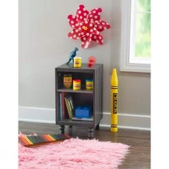 Hubbing 33 in. Grey Woodgrain Tall Side Table by Powell Company -Powell Company Shop rustic gray powell company end side tables hd1394a19g 4f 1000