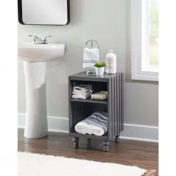 Hubbing 33 in. Grey Woodgrain Tall Side Table by Powell Company -Powell Company Shop rustic gray powell company end side tables hd1394a19g 77 1000