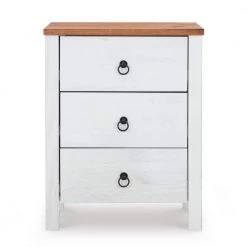 Marritt Rustic Oak and Distressed White Chest 3-Drawers 13 in. x 26 in. x 20 in. by Powell Company -Powell Company Shop rustic oak distressed white powell company chest of drawers hd1443b19 c3 1000