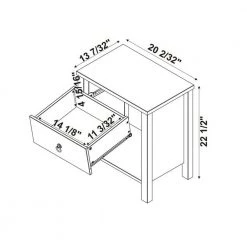 Marritt Rustic Oak and Distressed White Nightstand 13 in. x 21 in. x 20 in. by Powell Company -Powell Company Shop rustic oak distressed white powell company nightstands hd1442b19 1f 1000
