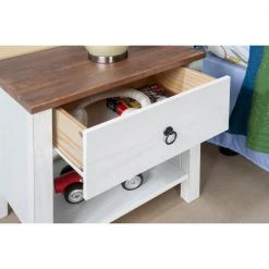 Marritt Rustic Oak and Distressed White Nightstand 13 in. x 21 in. x 20 in. by Powell Company -Powell Company Shop rustic oak distressed white powell company nightstands hd1442b19 77 1000