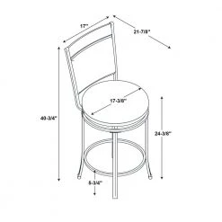 Franklin Rustic Umber with Brown Faux Leather Upholstery 24 in. Counter Stool with Swivel by Powell Company -Powell Company Shop rustic umber powell company bar stools hd1561cs20 4f 1000