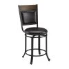 Franklin Rustic Umber with Brown Faux Leather Upholstery 24 in. Counter Stool with Swivel by Powell Company -Powell Company Shop rustic umber powell company bar stools hd1561cs20 64 1000
