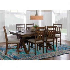 Krause 7-Piece Wood Rustic Umber Dining Set by Powell Company -Powell Company Shop rustic umber powell company dining room sets hd1431d719 31 1000