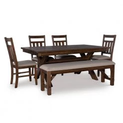 6-Piece Powell Krause Rustic Umber Dining Set by Powell Company
