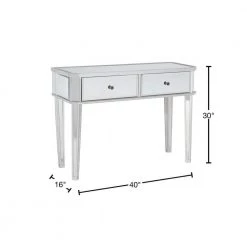 Traver 40 in. Silver Standard Rectangle Mirrored Console Table with Drawers by Powell Company 14 Traver 40 in. Silver Standard Rectangle Mirrored Console Table with Drawers by Powell Company -Powell Company Shop silver powell company console tables hd1198a19 40 1000