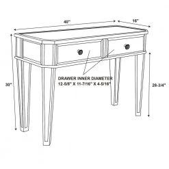 Traver 40 in. Silver Standard Rectangle Mirrored Console Table with Drawers by Powell Company 20 Traver 40 in. Silver Standard Rectangle Mirrored Console Table with Drawers by Powell Company -Powell Company Shop silver powell company console tables hd1198a19 44 1000