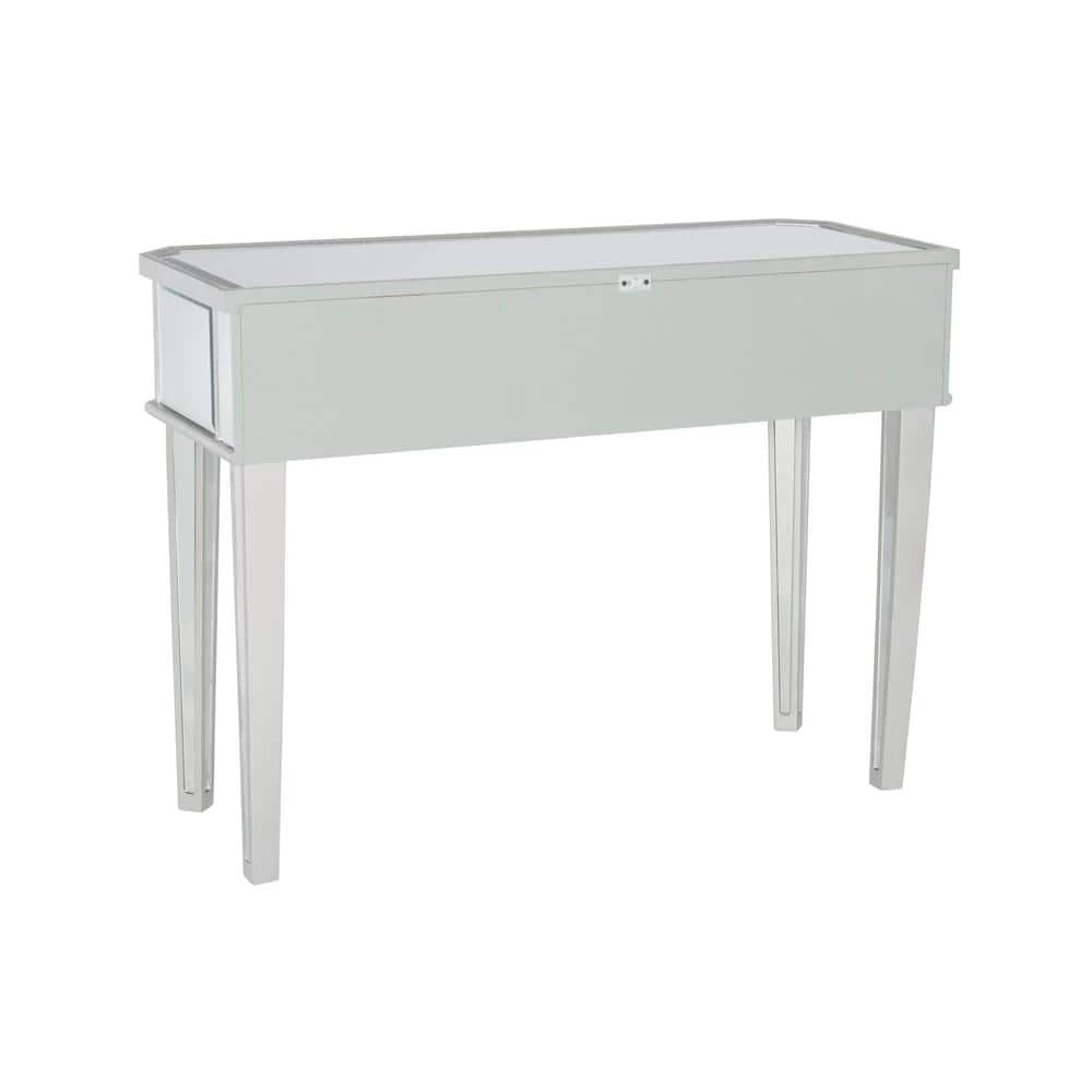 Traver 40 in. Silver Standard Rectangle Mirrored Console Table with Drawers by Powell Company 9 Traver 40 in. Silver Standard Rectangle Mirrored Console Table with Drawers by Powell Company - Image 7