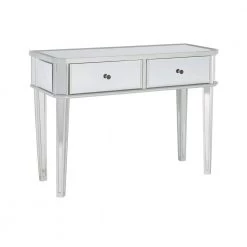 Traver 40 in. Silver Standard Rectangle Mirrored Console Table with Drawers by Powell Company