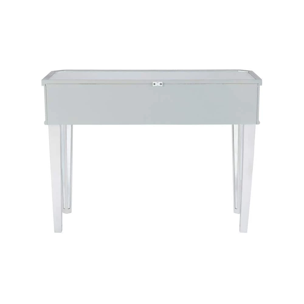 Traver 40 in. Silver Standard Rectangle Mirrored Console Table with Drawers by Powell Company 7 Traver 40 in. Silver Standard Rectangle Mirrored Console Table with Drawers by Powell Company - Image 5