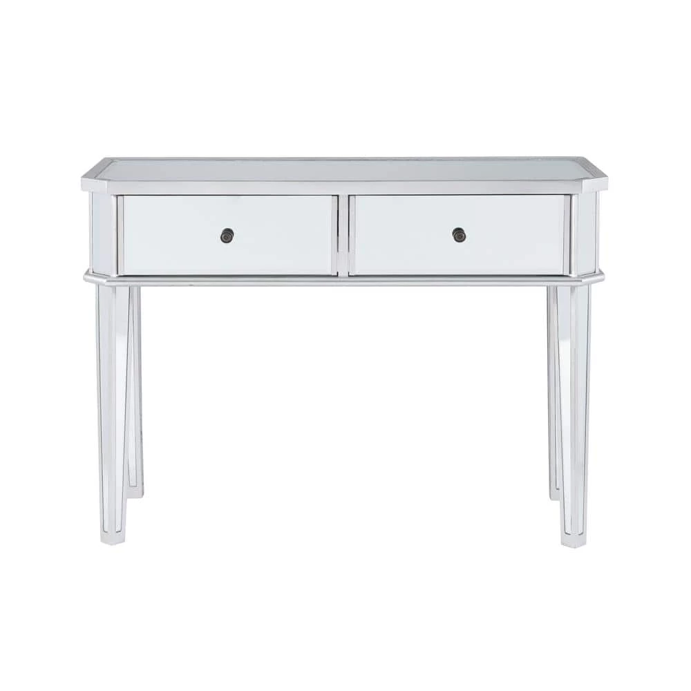 Traver 40 in. Silver Standard Rectangle Mirrored Console Table with Drawers by Powell Company 8 Traver 40 in. Silver Standard Rectangle Mirrored Console Table with Drawers by Powell Company - Image 6