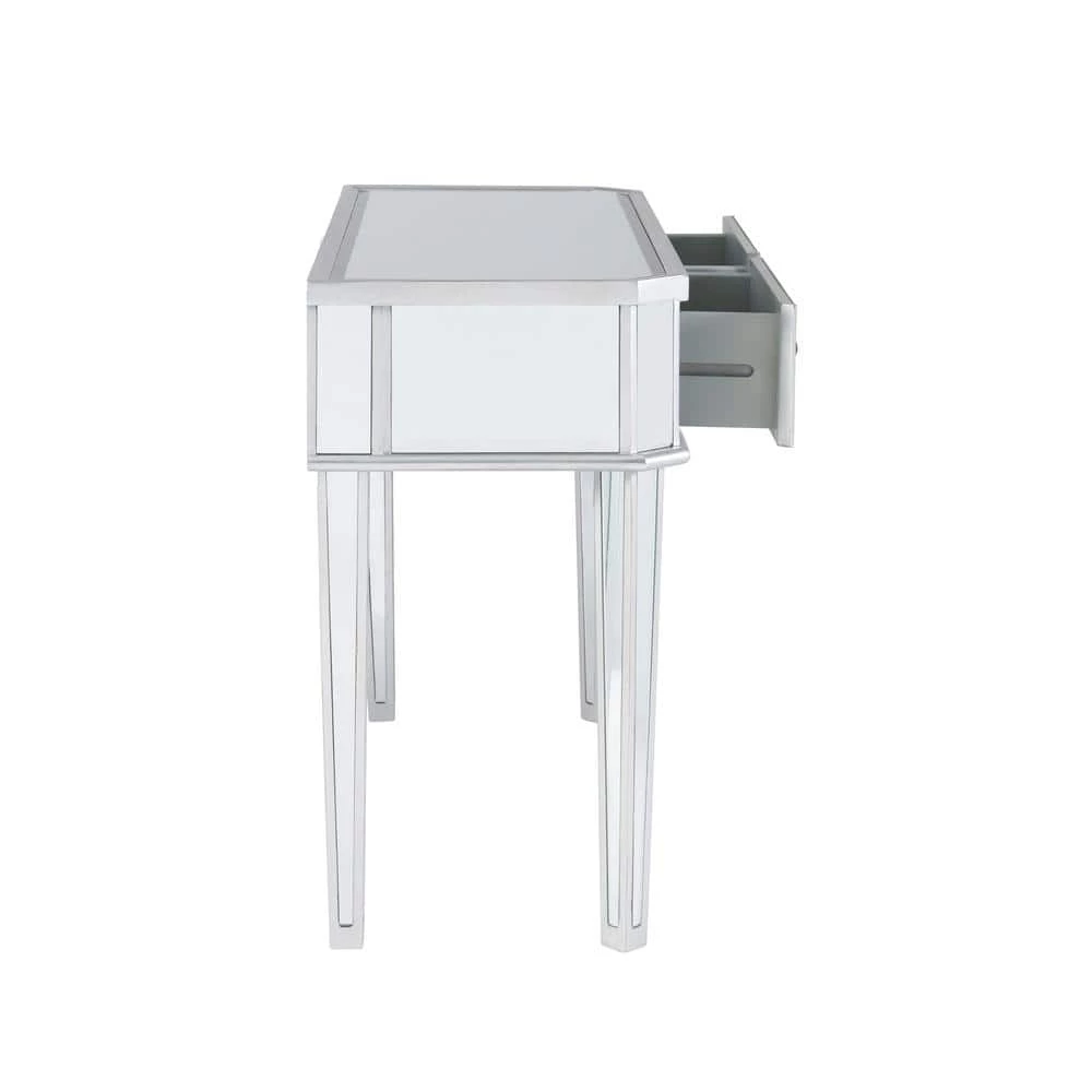 Traver 40 in. Silver Standard Rectangle Mirrored Console Table with Drawers by Powell Company 4 Traver 40 in. Silver Standard Rectangle Mirrored Console Table with Drawers by Powell Company - Image 2