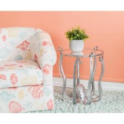 Olivia Silver Metal and Glass Octopus Table by Powell Company -Powell Company Shop silver powell company end side tables hd1621at21 31 1000