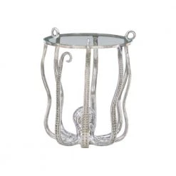 Olivia Silver Metal and Glass Octopus Table by Powell Company -Powell Company Shop silver powell company end side tables hd1621at21 c3 1000