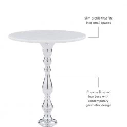 Jessy 16 in. x 23.5 in. Silver Circular Marble Top End Table by Powell Company -Powell Company Shop silver powell company end side tables hd1658at21 4f 1000