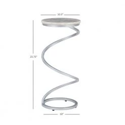 Pippen 10.5 in. Silver 23.75 in. High Round Quartz Agate Drink Table by Powell Company -Powell Company Shop silver powell company end side tables hd1682at21 44 1000