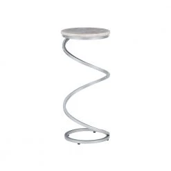 Pippen 10.5 in. Silver 23.75 in. High Round Quartz Agate Drink Table by Powell Company -Powell Company Shop silver powell company end side tables hd1682at21 e1 1000