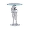 Francesca 17.5 in. Wide Silver 24 in. High Glass Top Side Table with Frog Base by Powell Company -Powell Company Shop silver powell company end side tables hd1708st21 64 1000
