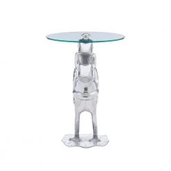 Francesca 17.5 in. Wide Silver 24 in. High Glass Top Side Table with Frog Base by Powell Company -Powell Company Shop silver powell company end side tables hd1708st21 c3 1000