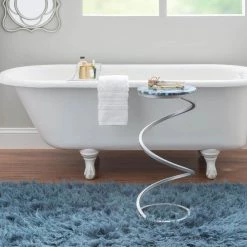 Pippen 10.5 in. Blue 23.75 in. H Round Agate Side Table with Spiral Metal Base by Powell Company -Powell Company Shop silver powell company end side tables hd1711at21 4f 1000