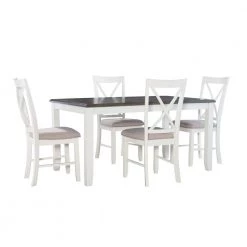 Powell Twyla White and Grey 5 Piece Dining Set by Powell Company
